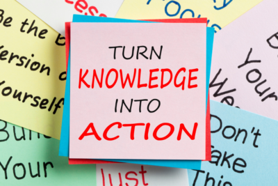 post it reading turn knowledge into action