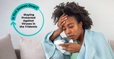 woman sick on the couch